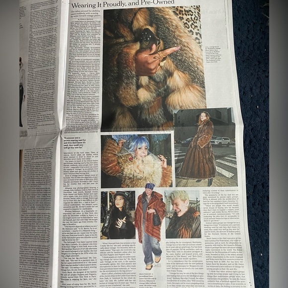 SAM Real Sheared Rabbit Fur Vest with Real Racoon Fur Collar Size Small - Picture 10 of 10